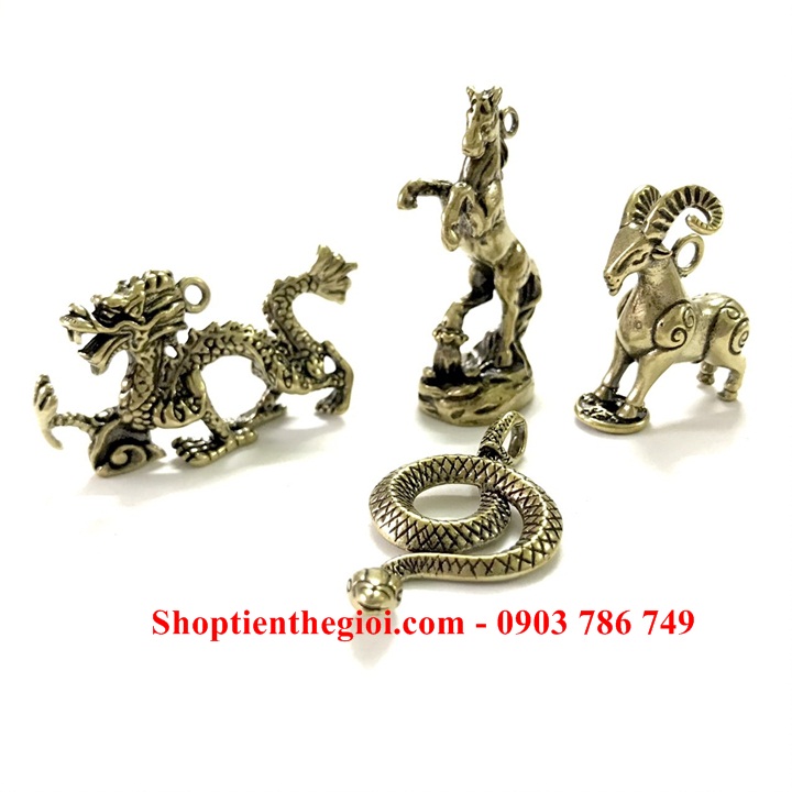 Bộ Móc Khóa Tượng Đồng 12 Con Giáp - SP005252 